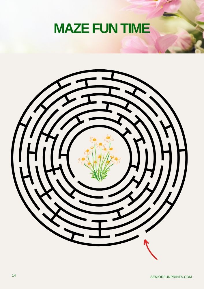 Demo printable - Gardening theme - seniorfunprint.com